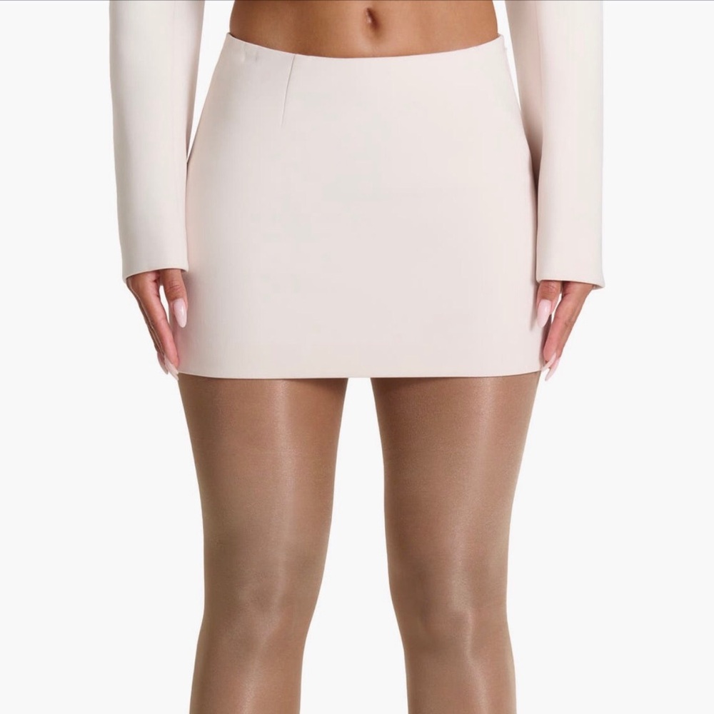 Naked Wardrobe Cream bone Mini suiting Skirt